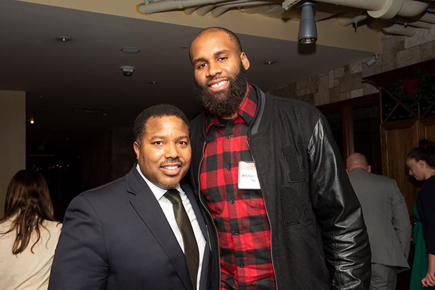 Former acting US Attorney for DC Vincent Cohen Jr. with SU basketball legend Arinze Onuaku